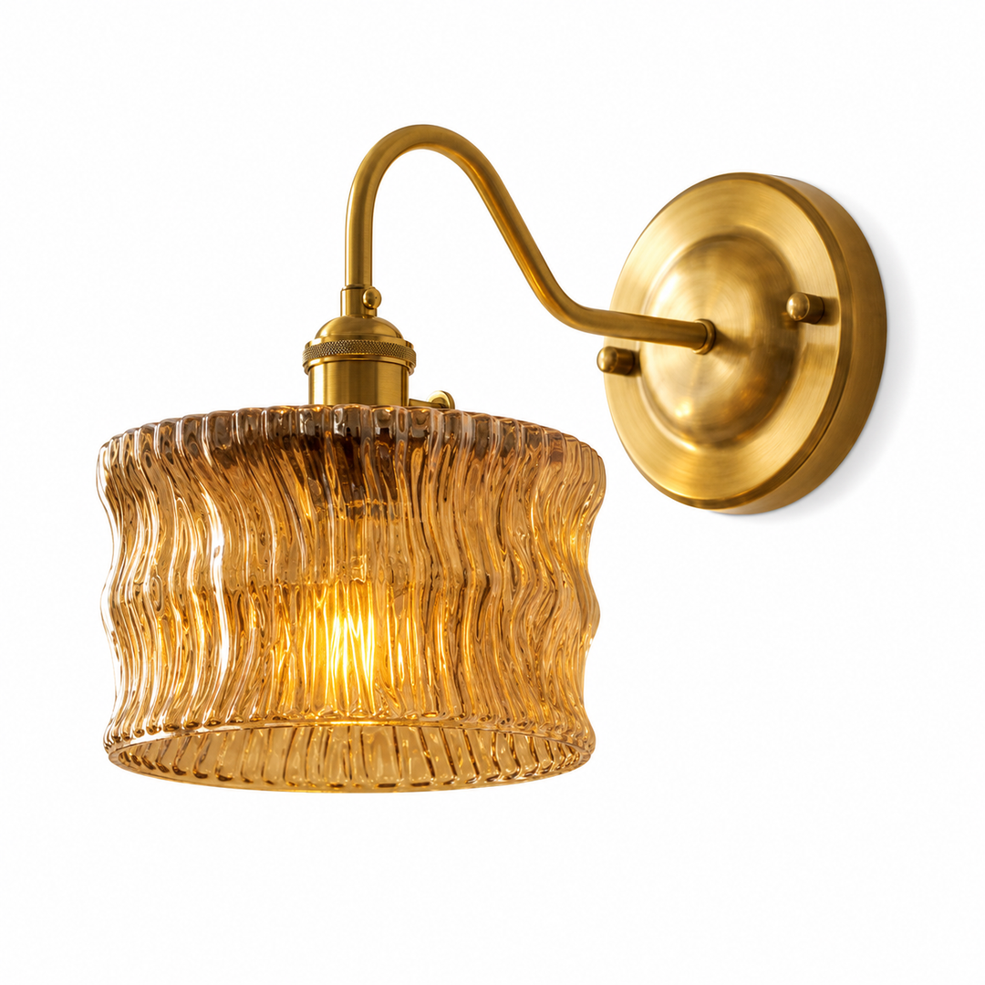 Brass Glass Wall Sconce