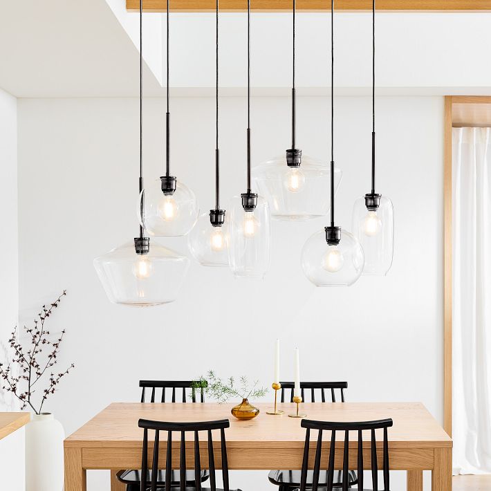 Modern Multi-Light Pendant with Opal Glass Shades