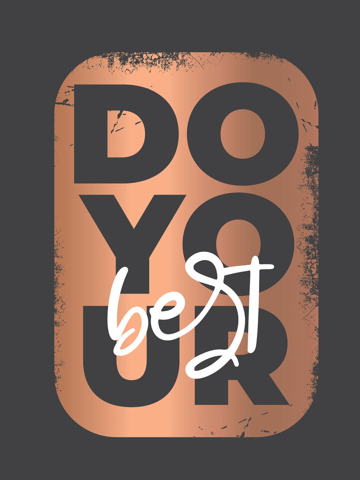 Wadi Home inspirational wall art print with distressed metallic copper and charcoal typography in a modern living room