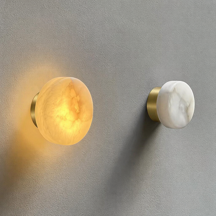 Minimal Spanish Alabaster Wall Sconce