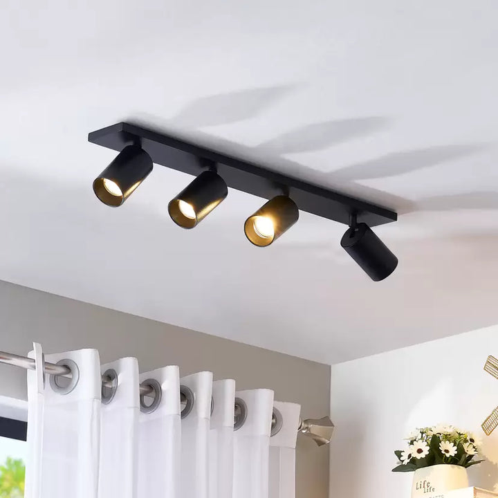 Modern Black Ceiling Spotlight with Adjustable Heads