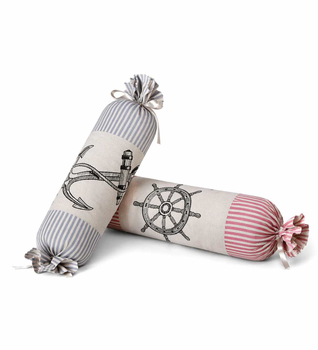 Nautical bolster cushions for soft furnishings and decor