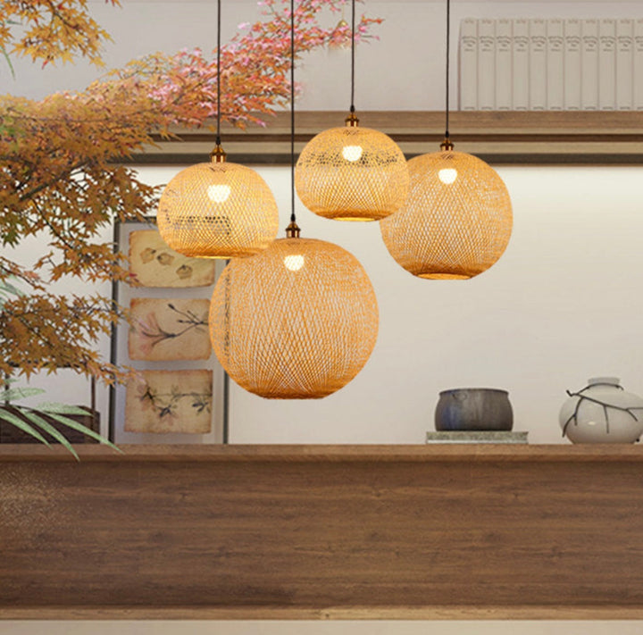 Woven Bamboo Pendant Light