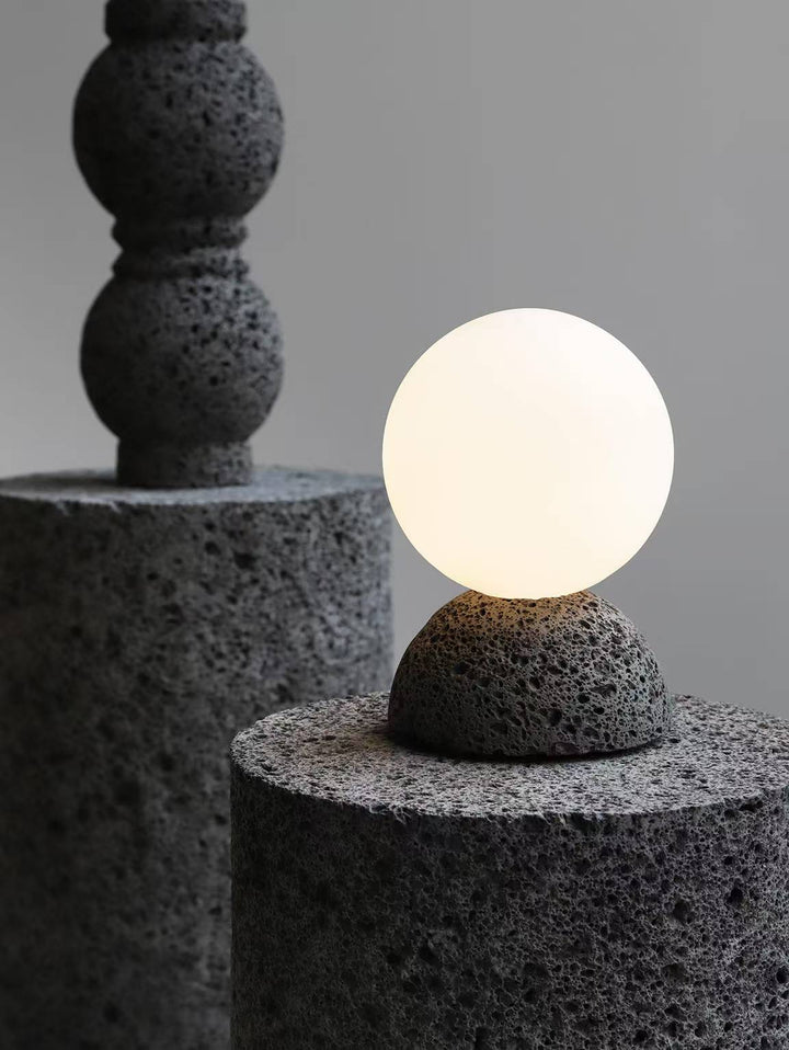 Modern Table Lights with Concrete and Glass Globes