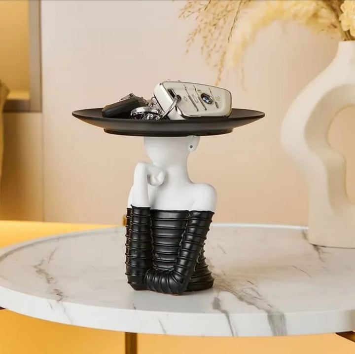 Modern Woman Sculpture Tray Holder