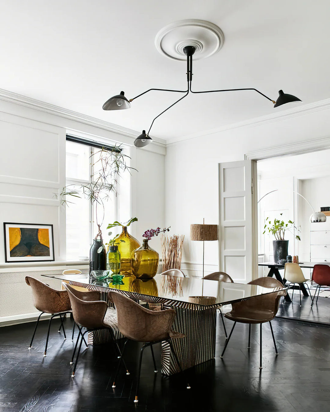 Modern Black Adjustable Chandelier with Sleek Design