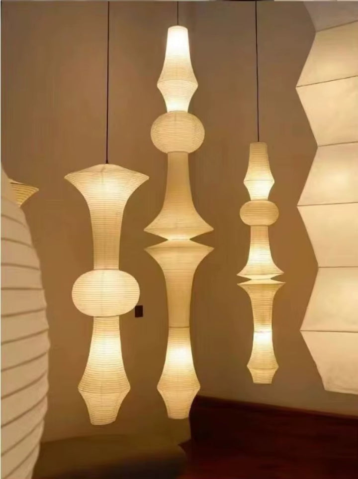 Sculptural Warm White Paper Pendant Light