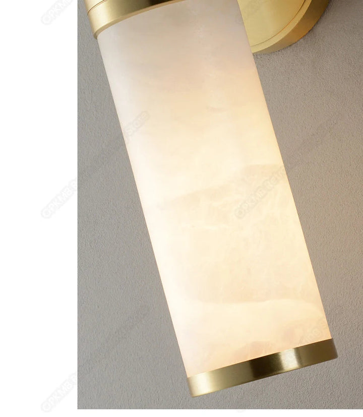 Modern Brass and Opal Alabaster Wall Light