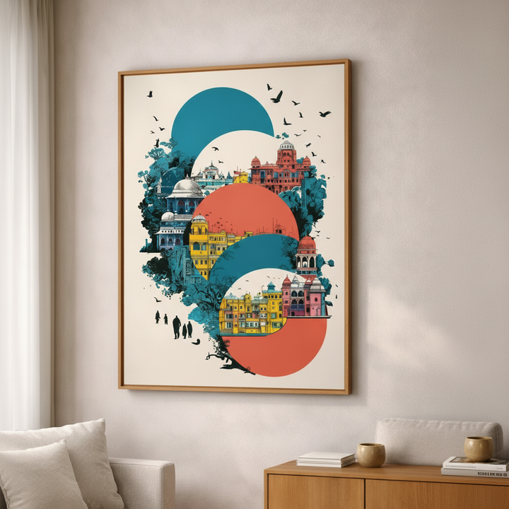 Abstract Heritage City Canvas Art