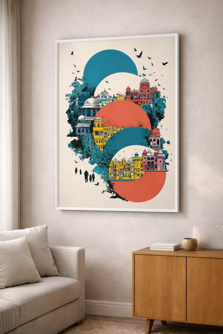 Abstract Heritage City Canvas Art