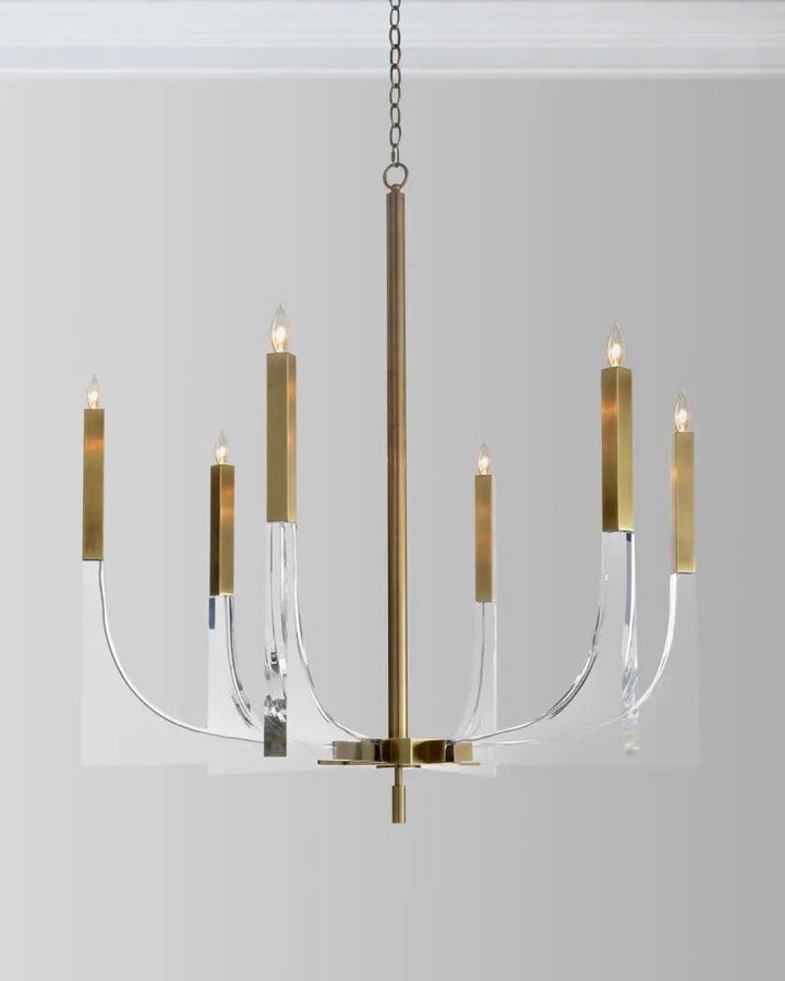 Modern Gold & Glass Chandelier