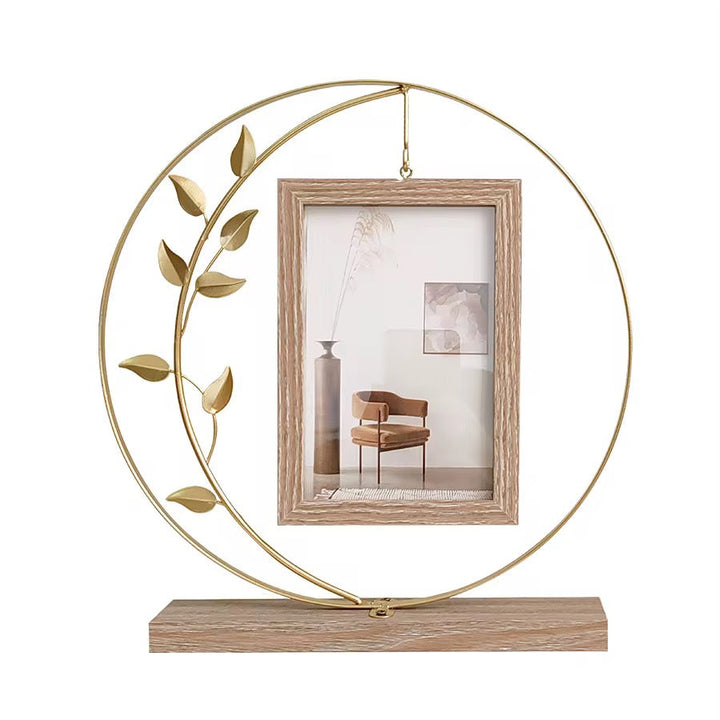 Modern Decorative Photo Frame with Golden Moon Design