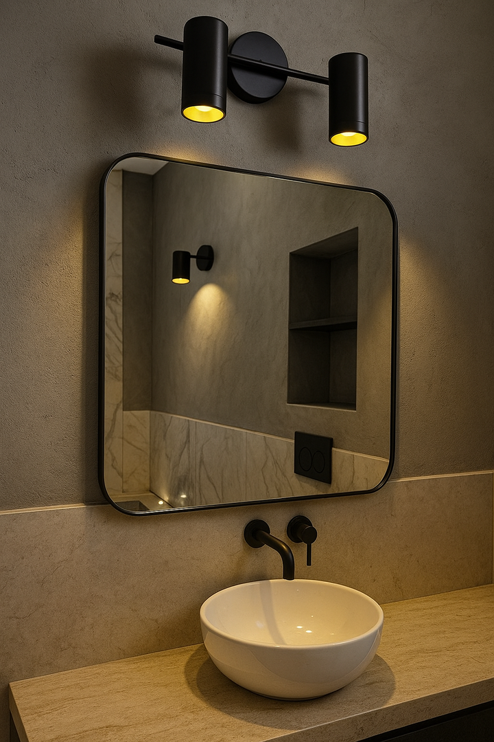 Modern Black Triple & Double Wall Spotlight