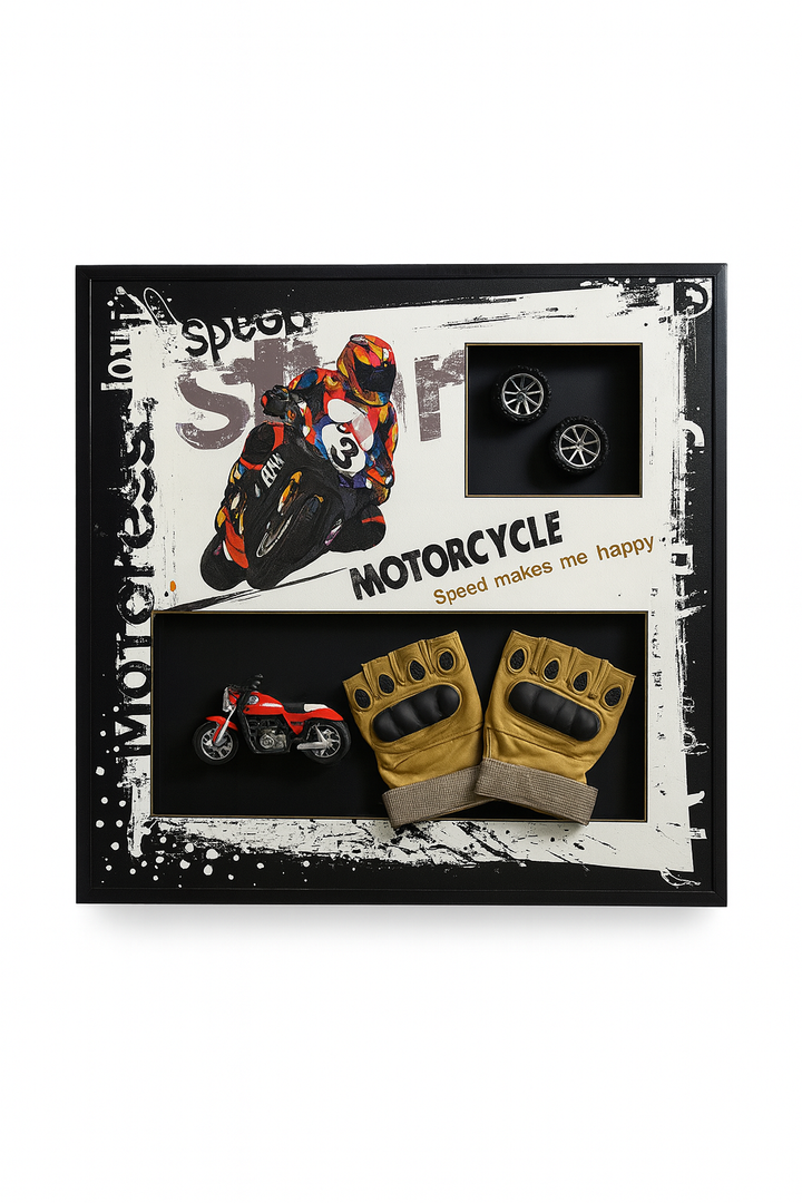 Motorcycle Shadow Box Wall Art