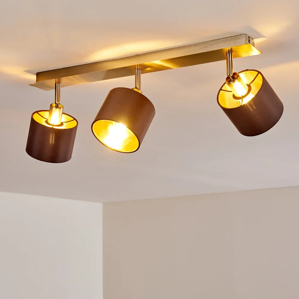 Triple Ceiling Light with Fabric Shades