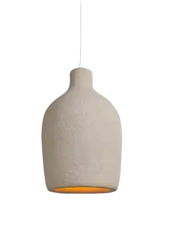 Rustic Pendant Light with Textured Ceramic Shade