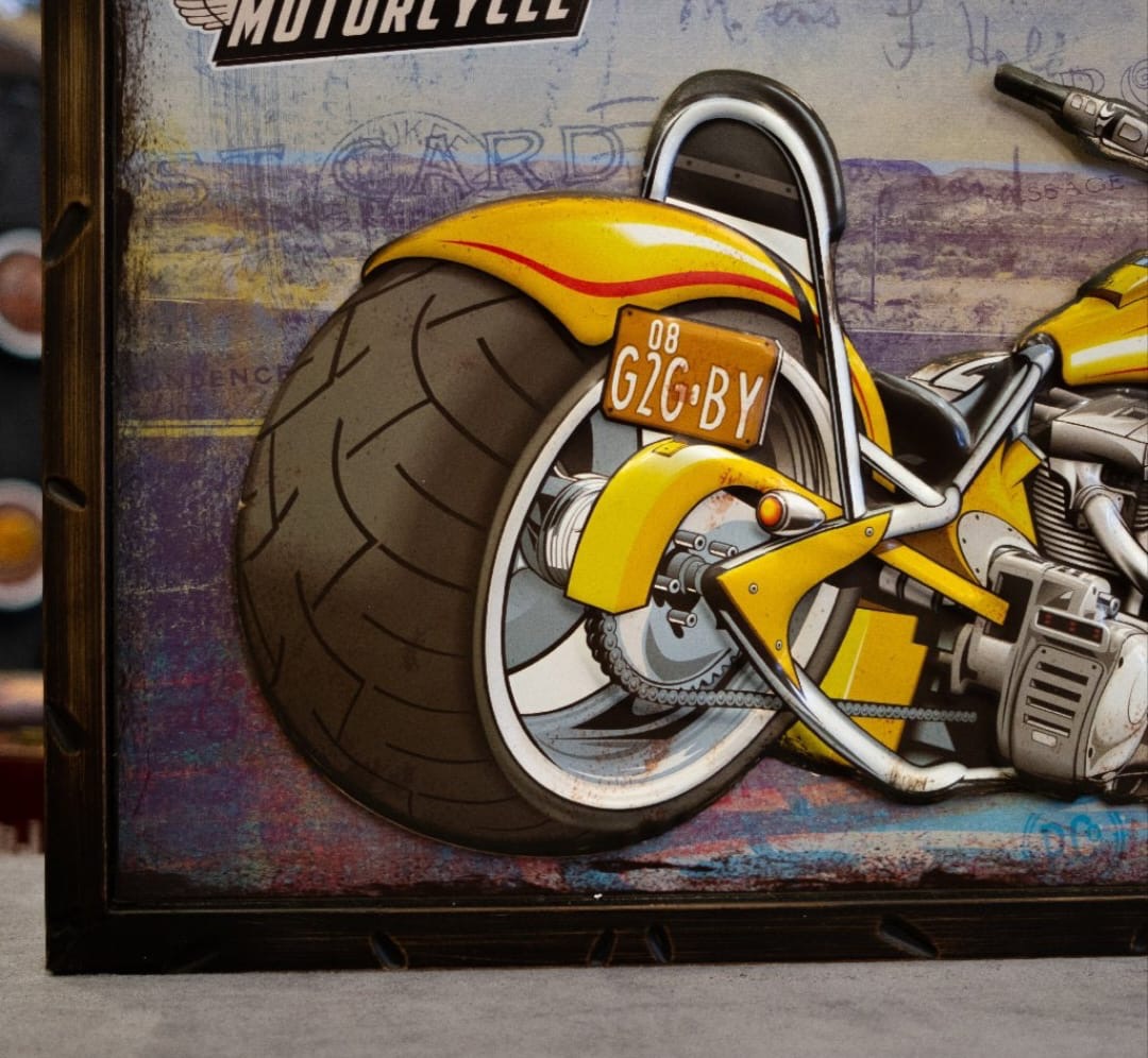 Fast Motorcycle Retro Wall Art