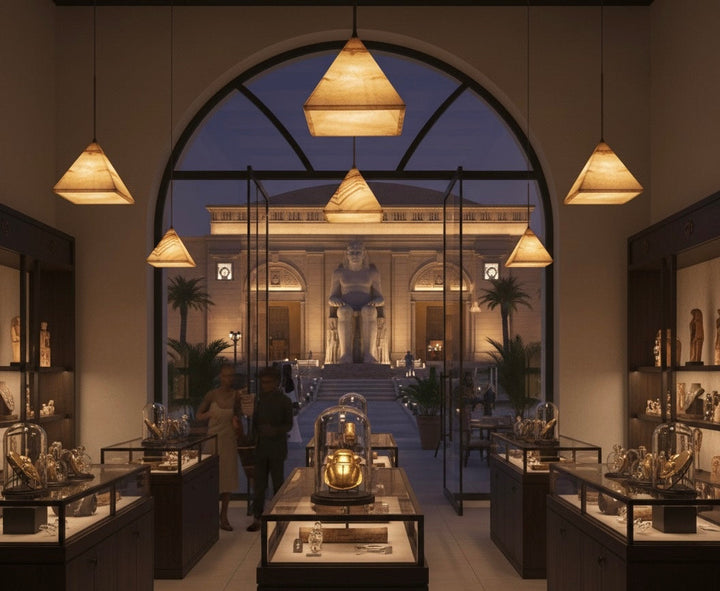 Warm Pyramid AlabasterPendant Light