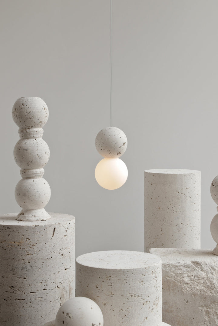 Modern Sculptural Pendant Light with Concrete Finish