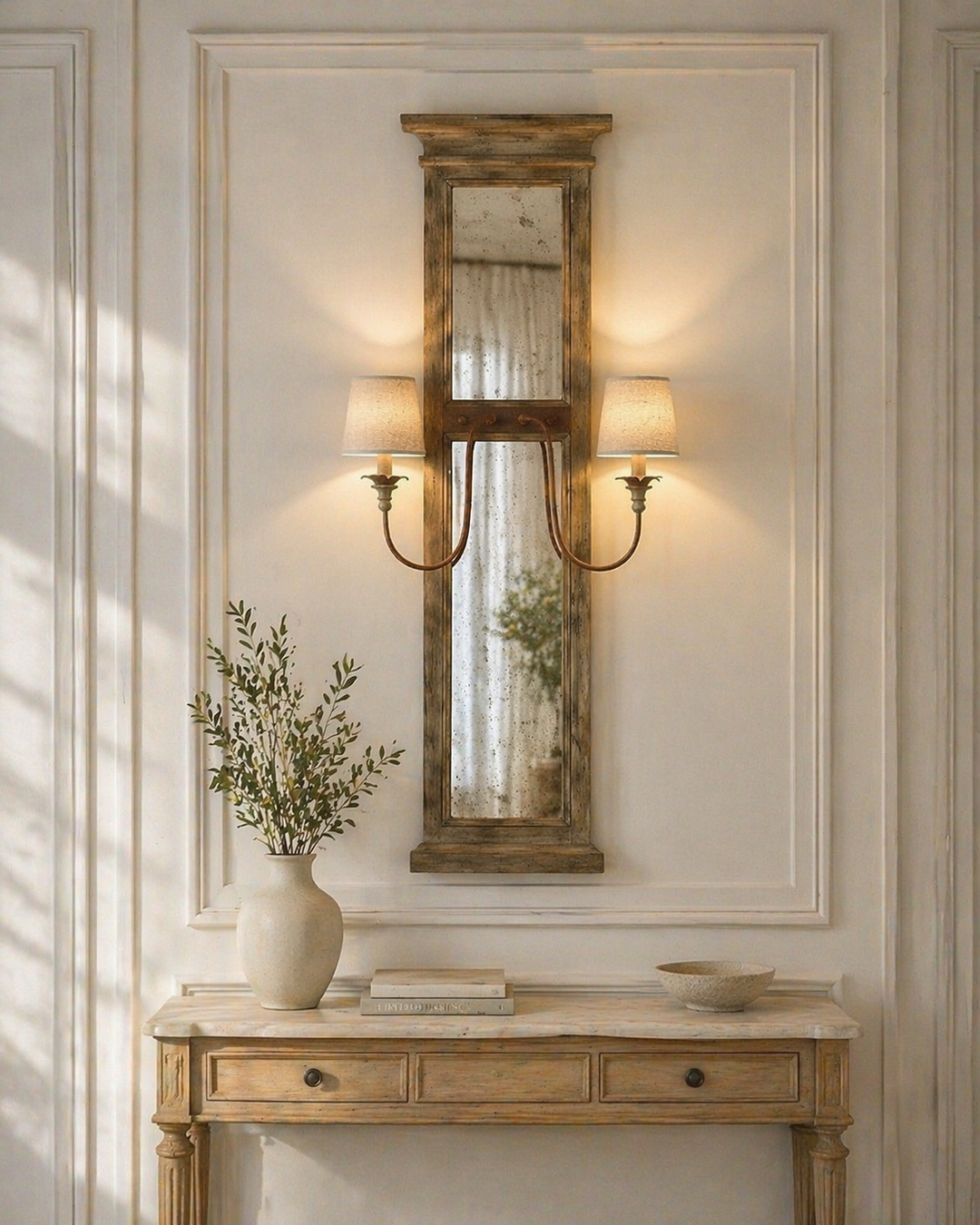 Vintage Mirror Double Wall Lamp