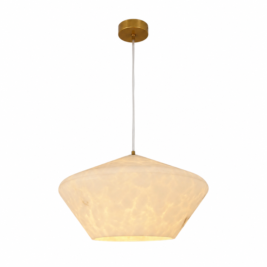 Minimal Artificial Marble Cone Pendant 40 cm