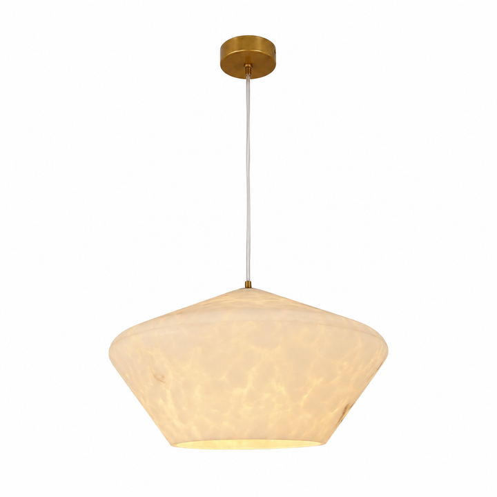 Minimal Artificial Marble Cone Pendant 40 cm