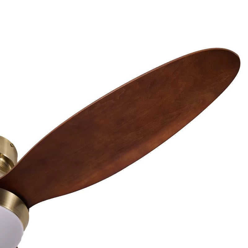 Aureo Brass & Walnut Ceiling Fan with LED Light