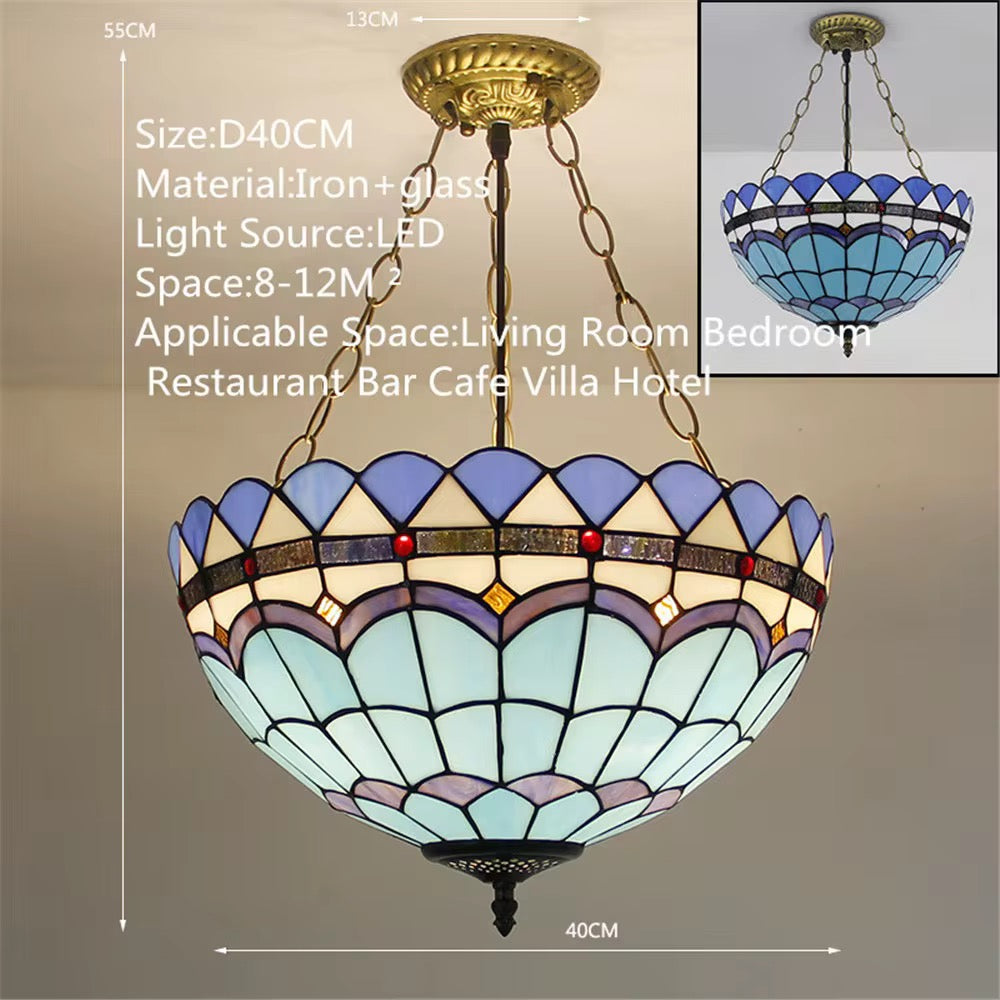 Azure Bloom Tiffany Chandelier