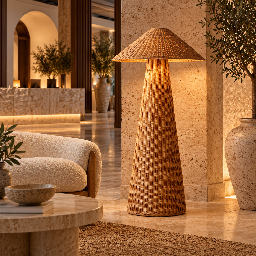 Natural Woven Rattan Floor Lamp