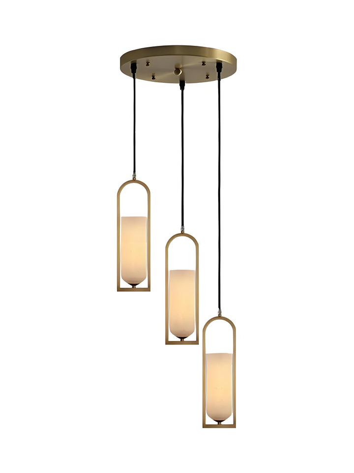 Minimal Arch Natural Spanish Alabaster Pendant Light