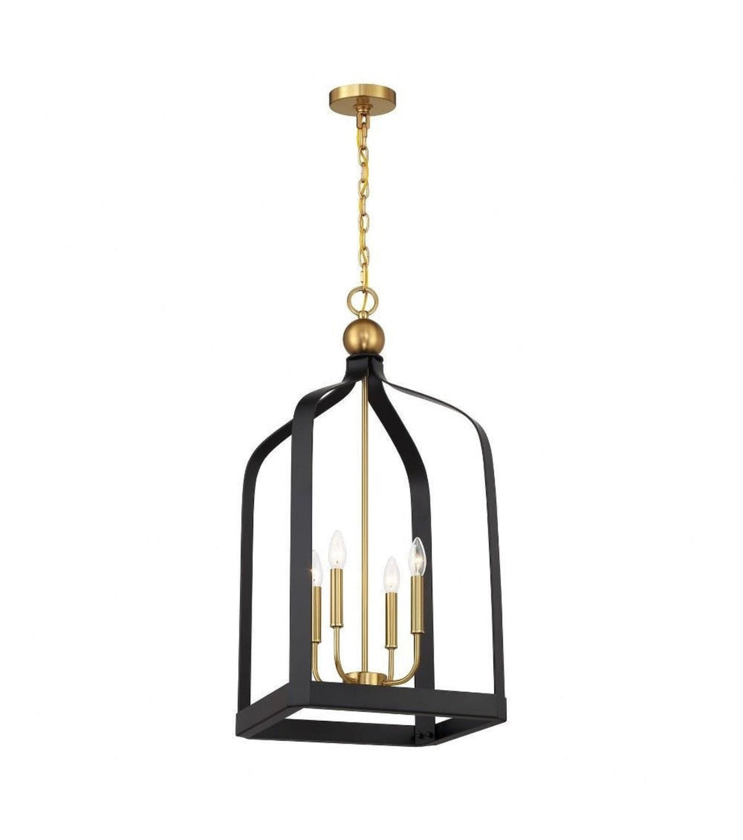 Elegant White and Gold Cage Chandelier