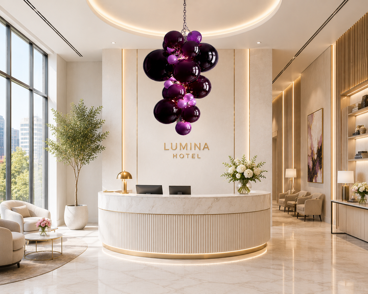 Modern Glass Grape Chandelier