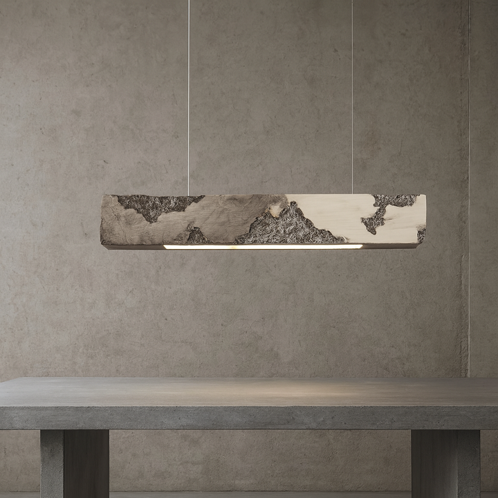 Rustic Concrete Linear Pendant Light