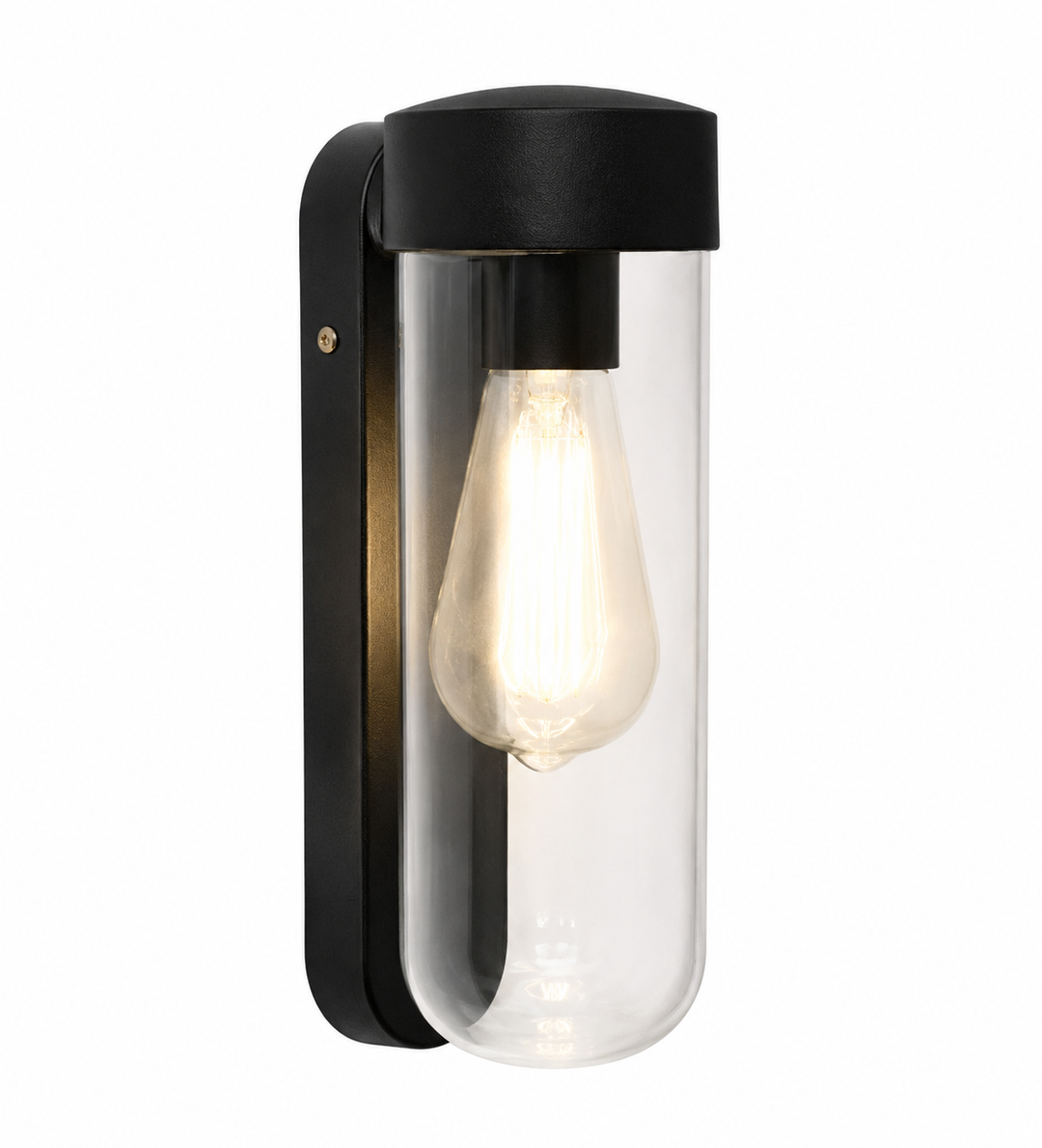 Clear Glass Cylinder Wall Light