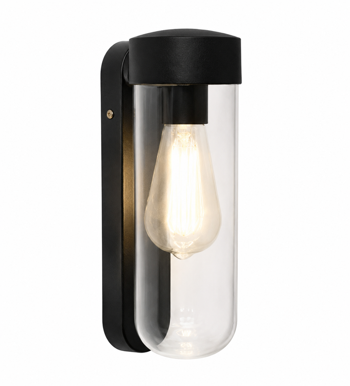 Clear Glass Cylinder Wall Light