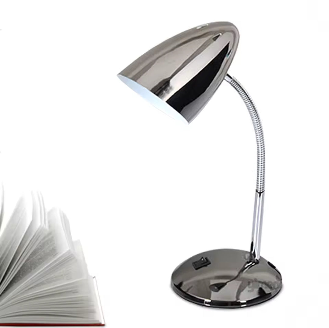 Modern Chrome Metal Table Lamp  Adjustable Neck