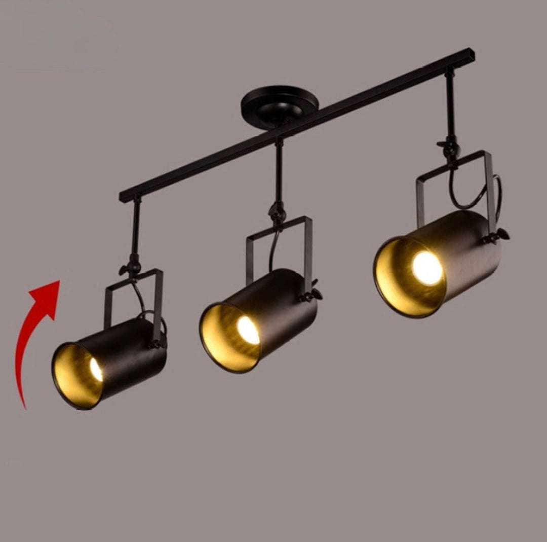 Industrial Track Lighting with Adjustable Spotlights