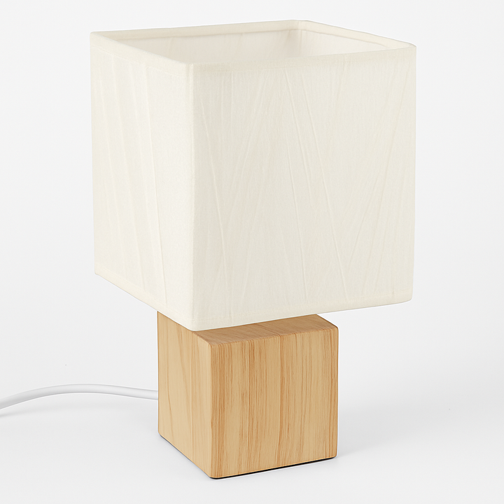 Wooden Cube Table Lamp