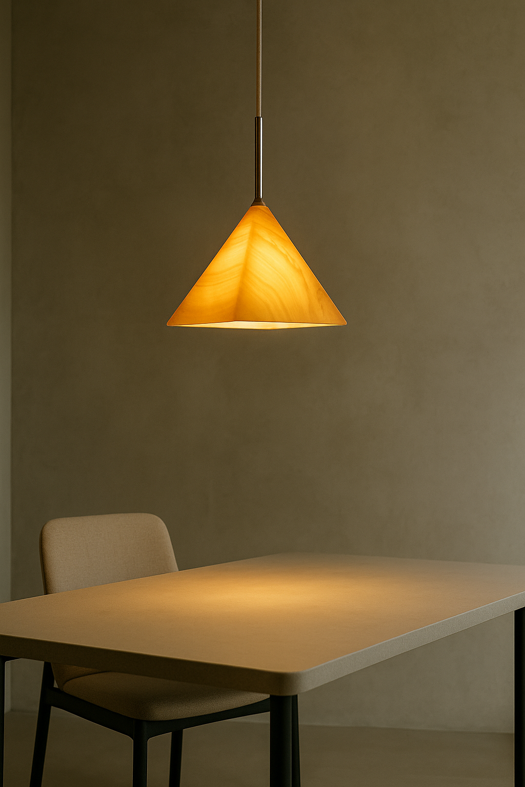 Warm Pyramid AlabasterPendant Light