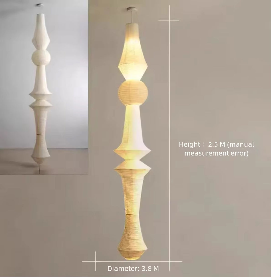 Sculptural Warm White Paper Pendant Light
