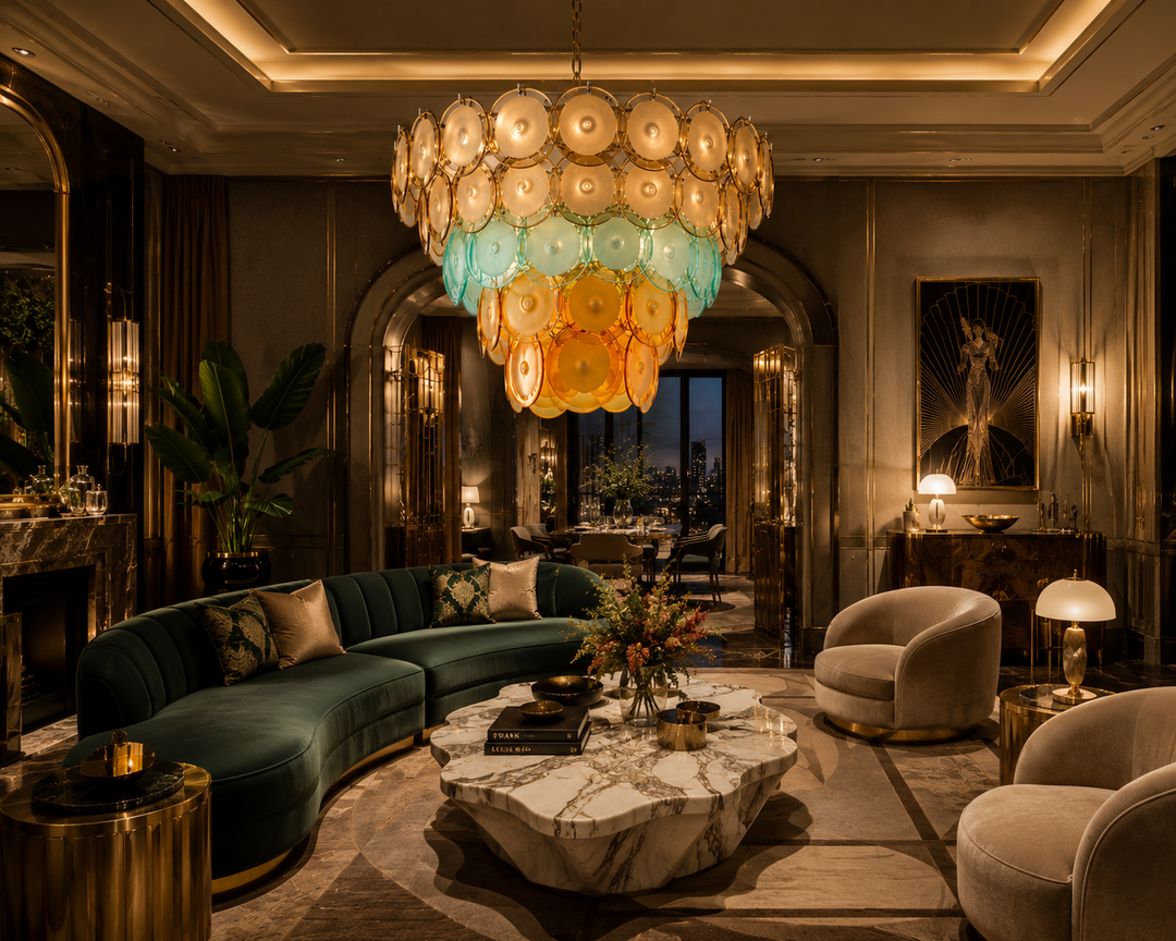 Aurora Art Glass Chandelier