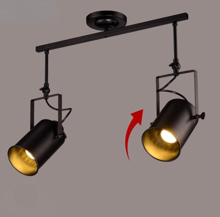 Industrial Track Lighting with Adjustable Spotlights