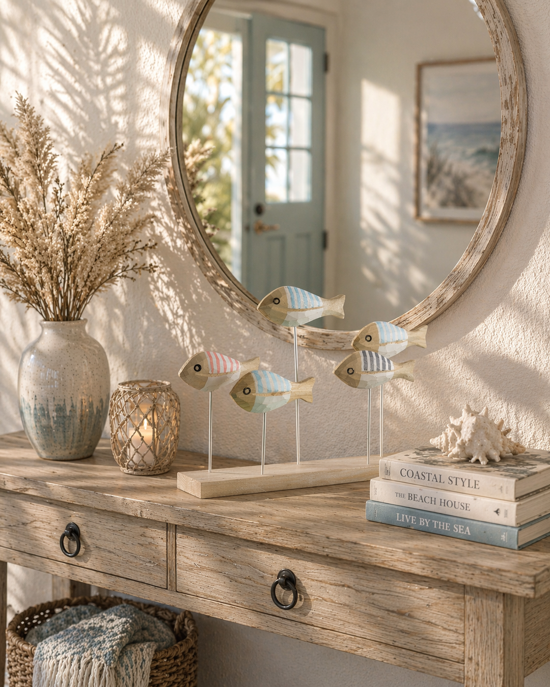 Wooden Fish Table Decor (Multicolor)