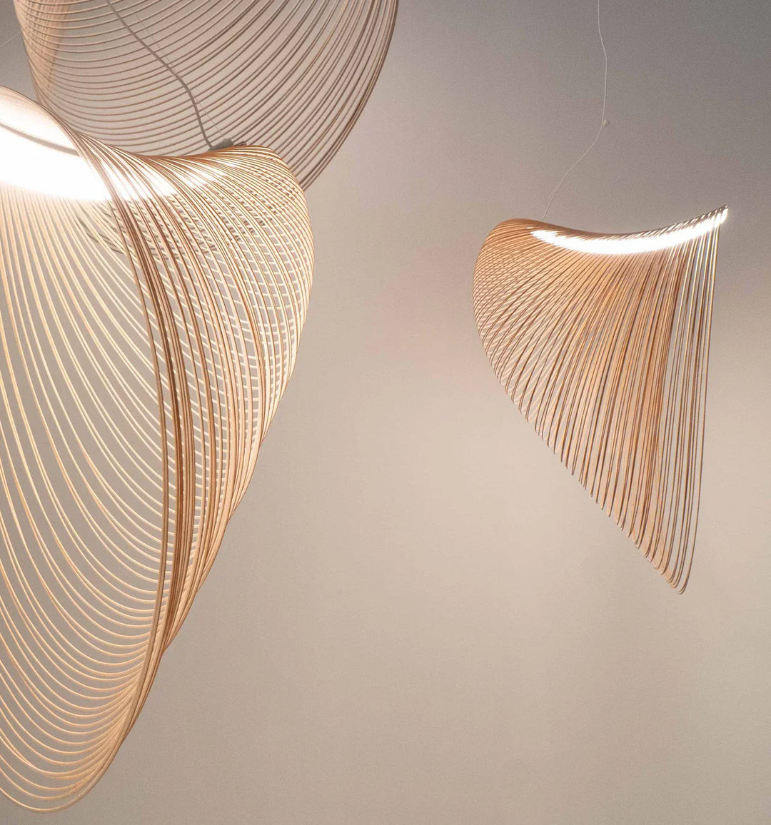 Wooden Modern LED Sculptural Pendant Light