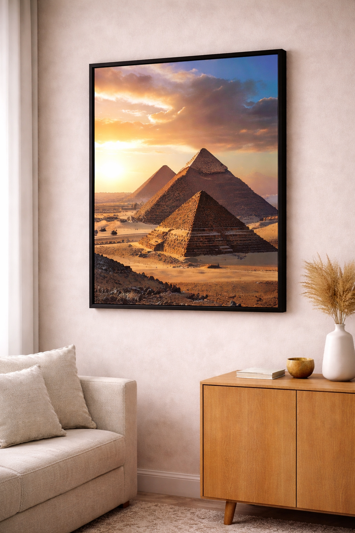 Giza Pyramids Sunset Canvas Art
