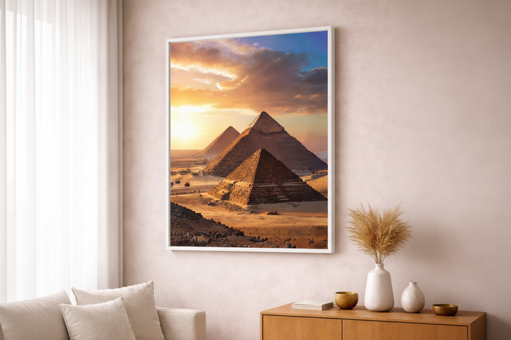 Giza Pyramids Sunset Canvas Art