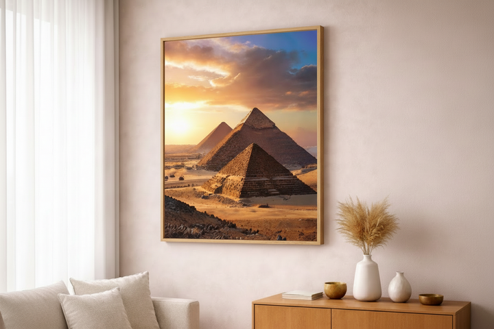 Giza Pyramids Sunset Canvas Art