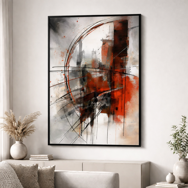 Abstract Red Motion Canvas Art