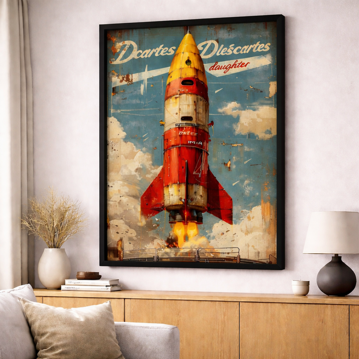 Vintage Rocket Poster Canvas Art
