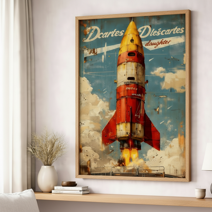 Vintage Rocket Poster Canvas Art